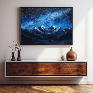 Mountain Night Sky Painting